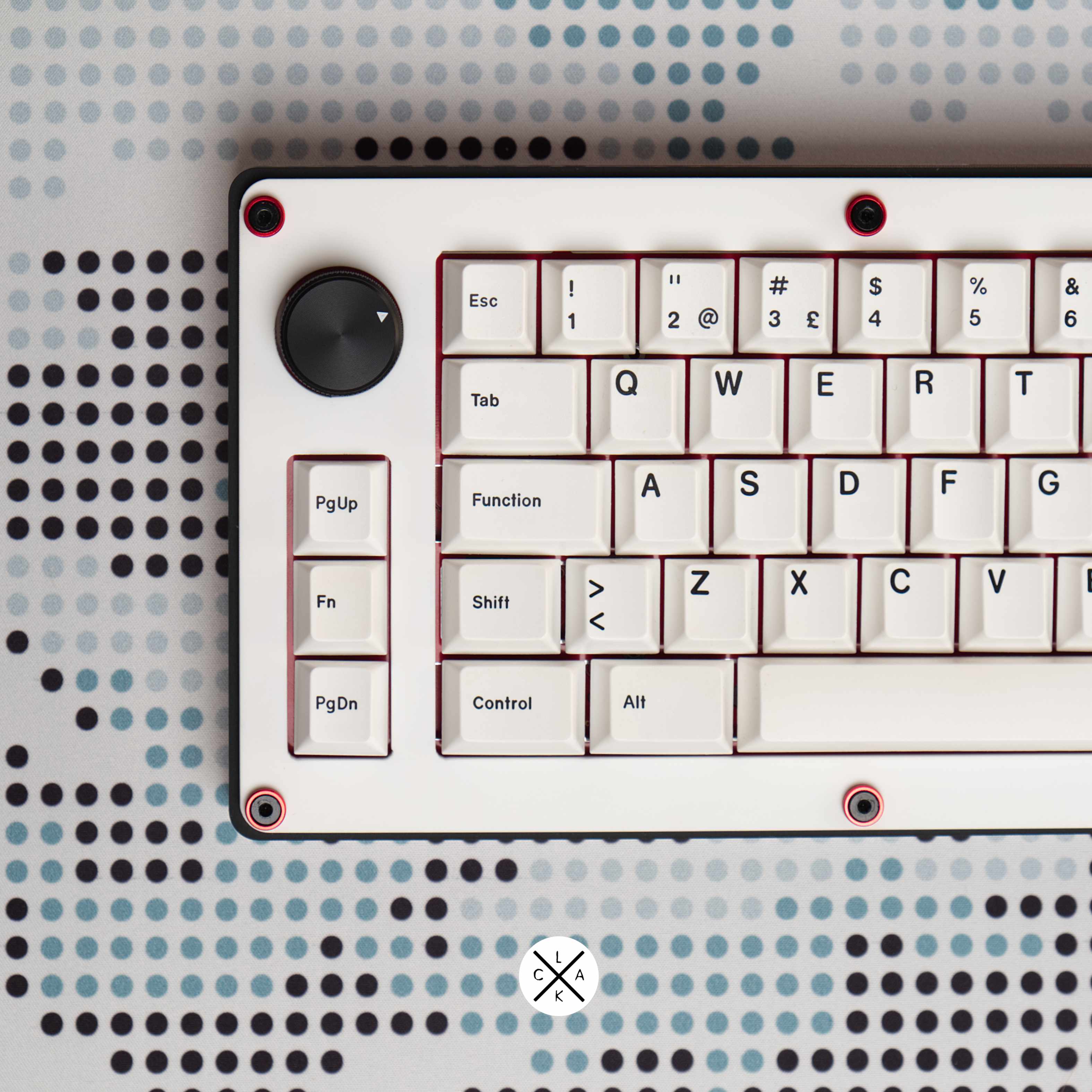 Black screws with red washers